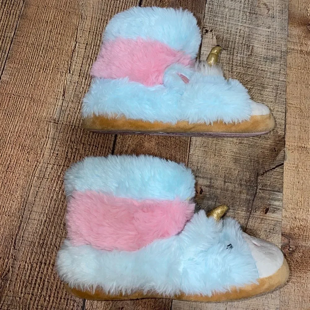 Wonder Nation Little Girl & Big Girl Unicorn Slipper, Sizes 13/1